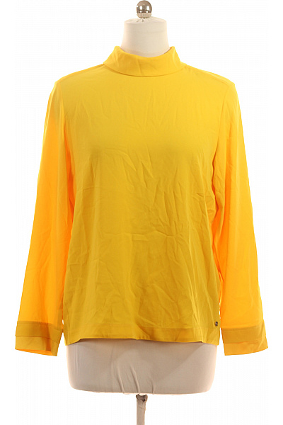 MARCCAIN Dámská žlutá Triacetátová Halenka Se Stojáčkem A Dlouhým Rukávem Velikost 4