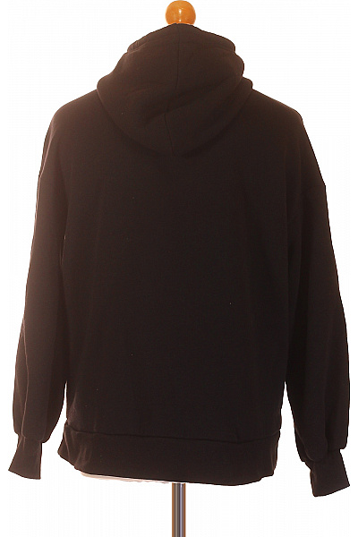 HM  Pánská černá mikina s kapucí přes hlavu klokaní kapsou jednobarevná Velikost S | HM  | obrázek 3