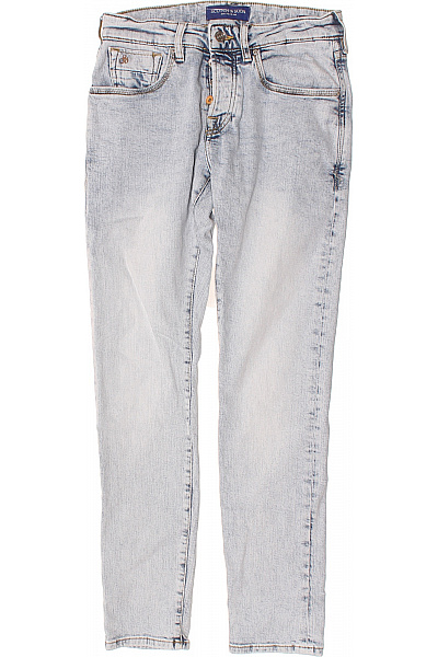 Scotch & Soda Dámské Modré Džíny Seprané S Kapsami Rovné Na Knoflíky Vel. 29/30