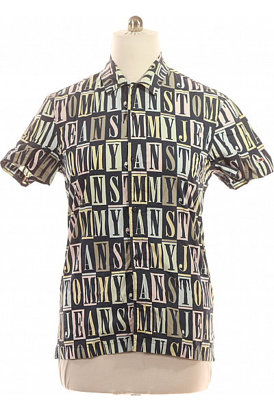 TOMMY HILFIGER Pánská Košile Krátký Rukáv Letní Retro Vzorovaná Ležérní Street Vel. M