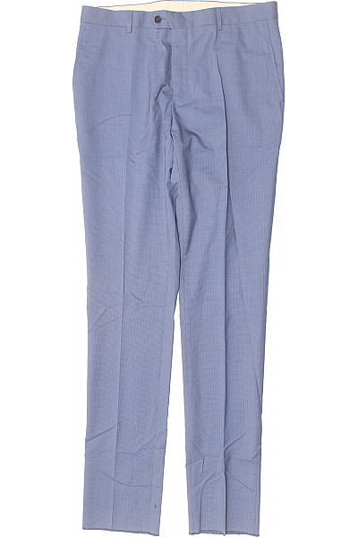 Pánské Kalhoty Lněné Modré Second Hand Vel. 50