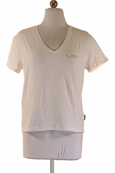 Richmond Dámské Tričko S Krátkým Rukávem Bílé S Nápisem Bavlna Basic Vel. L