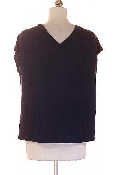 LAWRENCE GREY Dámské Modalové Tričko V-výstřih Krátký Rukáv Tmavě Modré Jednobarevné Basic Vel. S | LAWRENCE GREY | obrázek 2