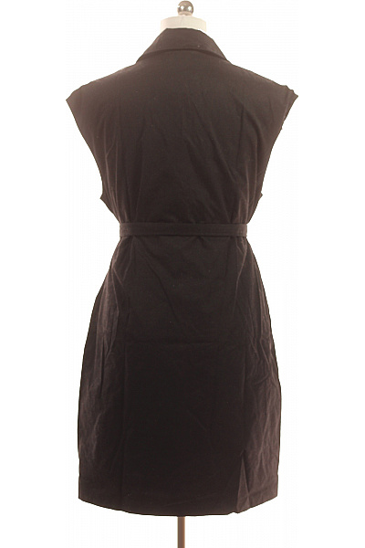 VERO MODA Černé polyesterové šaty bez rukávů kabátové s páskem elegantní krátké denní Velikost M | VERO MODA | obrázek 3