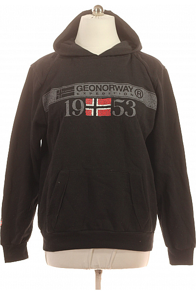 GEORGE. Pánská černá Mikina S Kapucí A Potiskem 1953 Velikost 50