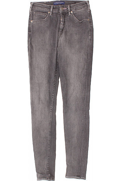 Scotch & Soda Dámské šedé Džíny Skinny Seprané úzké S Kapsami Vel. 25/32