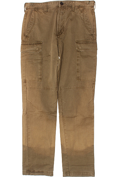 Zadig&Voltaire Deluxe Pánské Cargo Kalhoty Hnědé Volnočasové Dlouhé S Kapsami Na Stehnech Velikost 38