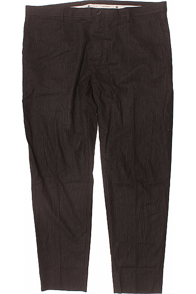 D&G Pánské tmavé pruhované společenské oblekové kalhoty rovné Vel. 58 | D&G | obrázek 2