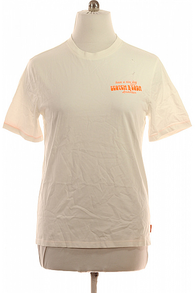 Scotch & Soda Bílé bavlněné tričko s krátkým rukávem a potiskem Vel. L | Scotch & Soda | obrázek 2