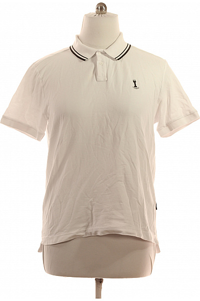 Iceberg Pánské Bílé Polo Tričko S Krátkým Rukávem A Výšivkou Velikost XL