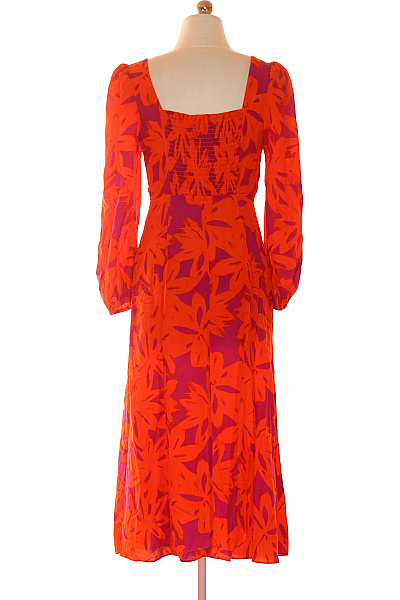 DIANE von FURSTEBERG Oranžové fialové květy midi šaty s dlouhým rukávem Velikost 2 | DIANE von FURSTEBERG | obrázek 2
