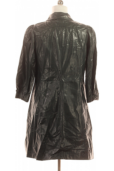 MARCCAIN Černé koženkové šaty košilové midi propínací vintage Vel. 5 | MARCCAIN | obrázek 2