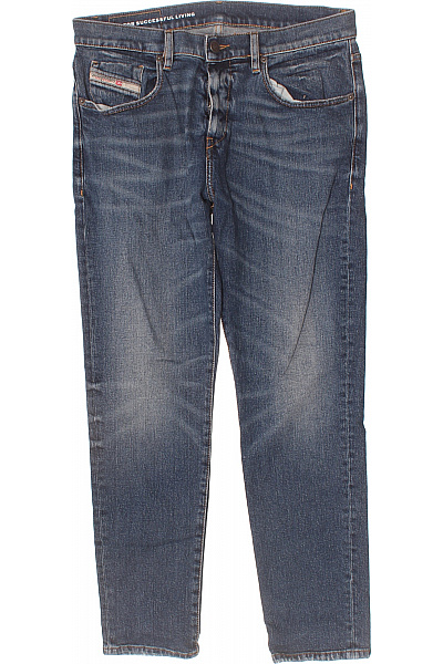 DIESEL Pánské Modré Džíny Klasické Rovné Seperané S Kapsami Velikost W32