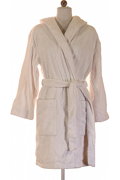 FERAUD PARIS Dámský Bavlněný Bílý Froté župan S Kapucí A Páskem Vel. S