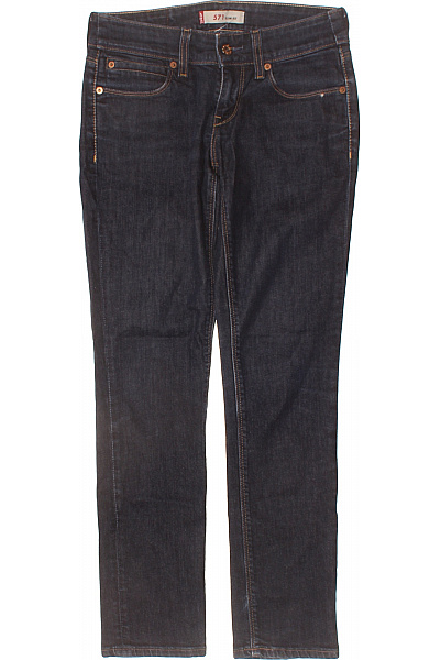 LEVIS Dámské Bavlněné Džíny Slim 571 Tmavě Modré Klasické S Kapsami Velikost S