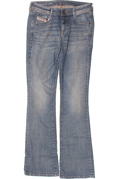 Dámské Modré Džíny Seprané Zvonové Klasické S Kapsami Vel. W27
