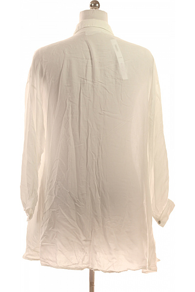 COTTON CANDY Dámská viskózová bílá letní košile volná průhledná elegantní Velikost S | COTTON CANDY | obrázek 2