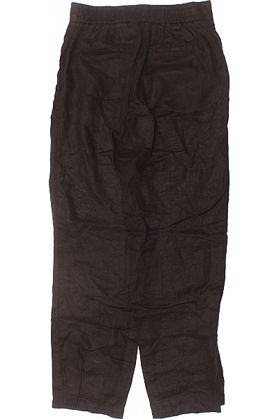 FYNCH-HATTON Dámské tmavě hnědé volné letní lněné pohodlné tříčtvrteční kalhoty Vel. 34 | FYNCH-HATTON | obrázek 2