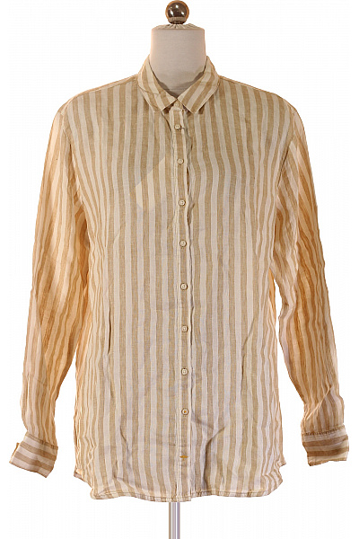 FYNCH-HATTON Dámská lněná košile béžová pruhovaná dlouhý rukáv ležérní Velikost 36 | FYNCH-HATTON | obrázek 2