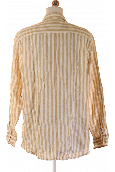 FYNCH-HATTON Dámská lněná košile béžová pruhovaná dlouhý rukáv ležérní Velikost 36 | FYNCH-HATTON | obrázek 3