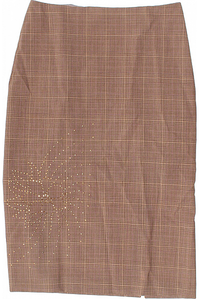 Oasis Dámská pouzdrová polyesterová kostkovaná hnědá midi sukně elegantní Velikost 34 | Oasis | obrázek 2