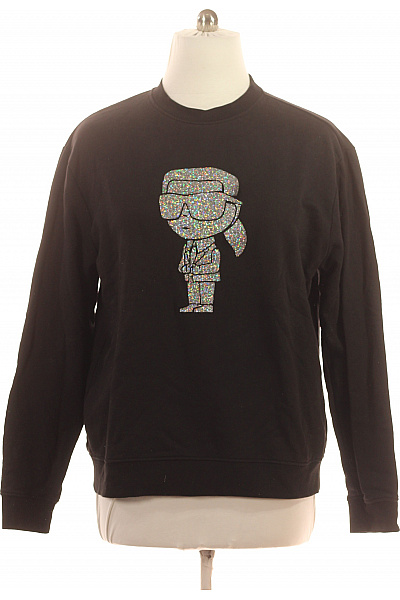 Karl Lagerfeld Černá Mikina Přes Hlavu S Dlouhým Rukávem S Potiskem Velikost XXL