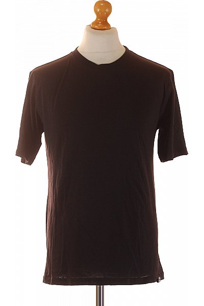 JACK & JONES Pánské Tričko Tmavě Hnědé Basic S Krátkým Rukávem V Výstřih Jednobarevné Velikost M