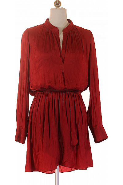 Zadig&Voltaire Deluxe Dámské červené Letní šaty S Dlouhým Rukávem Vel. Xs