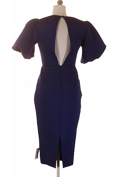 asos Dámské pouzdrové šaty modré polyesterové elegantní koktejlové s krátkým rukávem Velikost 36 | asos | obrázek 2