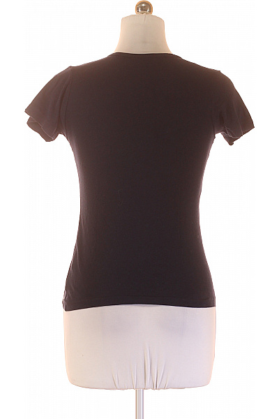 Dámské bavlněné modalové tričko basic V-výstřih krátký rukáv černé Vel. M | Unimoda | obrázek 3