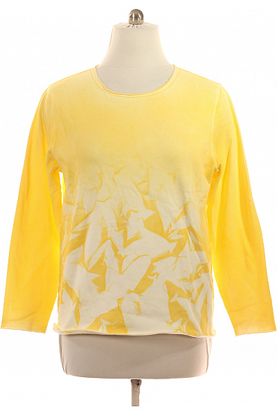 Mey & Edlich Dámská žlutá Mikina S Dlouhým Rukávem Batikovaná Přes Hlavu Vel. 52