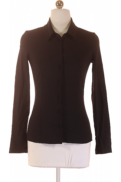 PATRIZIA  PEPE Dámská černá Košile S Dlouhým Rukávem Elegantní Vypasovaná Vel. 40