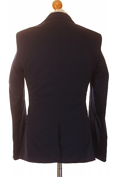 Pánské polyesterové sako tmavě modré dvouřadé vypasované elegantní na běžné nošení Velikost 38R | Unimoda | obrázek 3