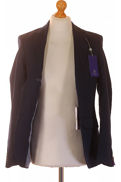 Pánské polyesterové sako tmavě modré dvouřadé vypasované elegantní na běžné nošení Velikost 38R | Unimoda | obrázek 4