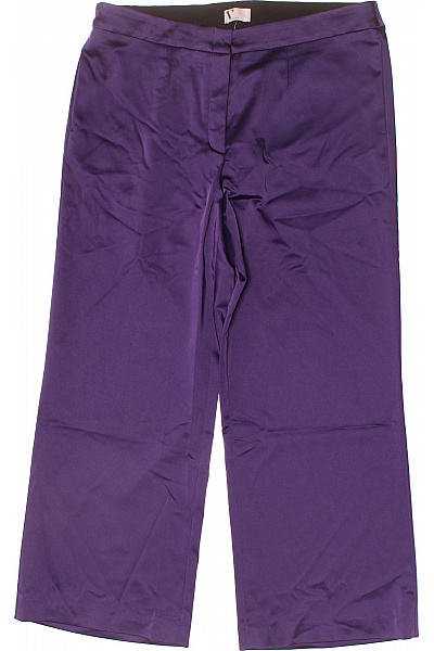 Vera Mont Dámské Fialové Saténové široké Rovné Elegantní Kalhoty Velikost 40