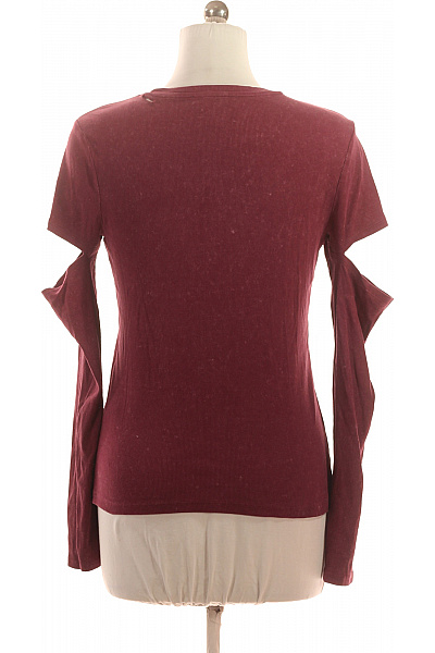 Donna Karan Dámské tričko s dlouhým rukávem a průstřihy červené bavlněné Vel. l | Donna Karan | obrázek 2