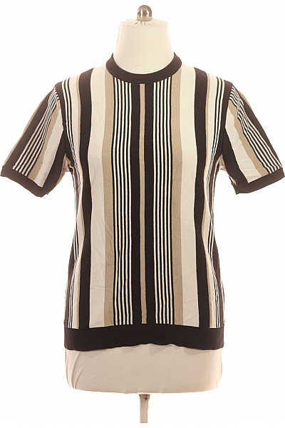 LAWRENCE GREY Pánský bavlněný pruhovaný svetr krátký rukáv béžový černý Velikost M | LAWRENCE GREY | obrázek 2