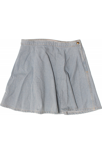 American Apparel Dámská bavlněná džínové zavinovací mini áčková sukýnka světle modrá Velikost L | American Apparel | obrázek 2