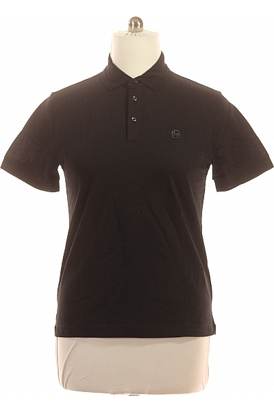 Hugo Boss Pánské Bavlněné černé Polo Tričko S Krátkým Rukávem Jednobarevné Basic Velikost M