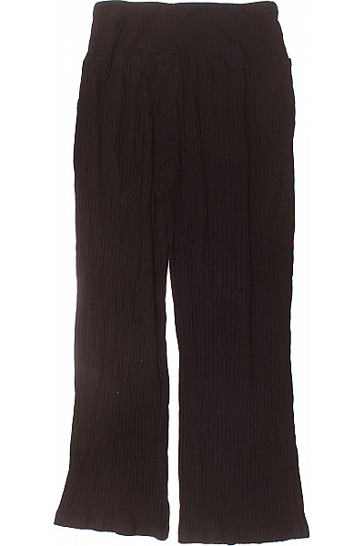 Les Lunes Dámské černé žebrované tepláky s vysokým pasem volné Velikost L | Les Lunes | obrázek 2