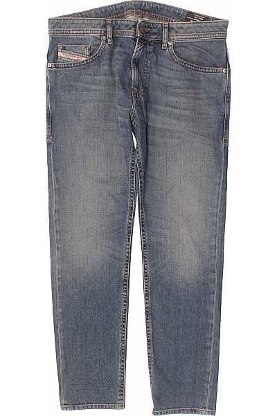 DIESEL Pánské Modré Rovné Džíny Seprané Klasické S Kapsami Vel. 33/30