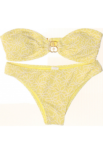 žluté dvoudílné květinové bikiny bez ramínek Velikost S | Unimoda | obrázek 2