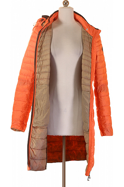 GIL BRET Dámská oranžová prošívaná dlouhá bunda puffer s kapucí lehká poliamidová Velikost 36 | GIL BRET | obrázek 3