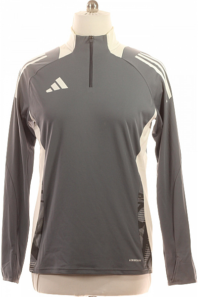 ADIDAS Pánské Sportovní Funkční Tričko Se Zipem Dlouhý Rukáv šedé Velikost L
