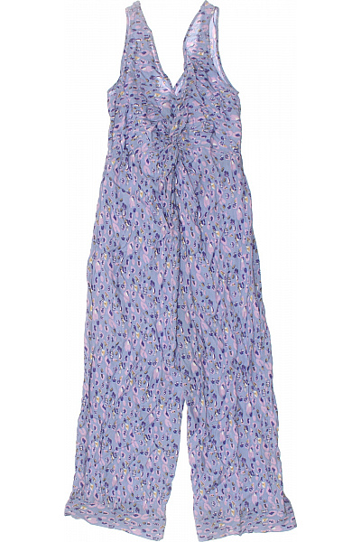 Dámský overal bez rukávů fialový květinový bavlněný letní Vel. XS | Unimoda | obrázek 2