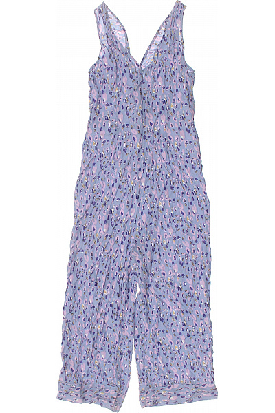 Dámský overal bez rukávů fialový květinový bavlněný letní Vel. XS | Unimoda | obrázek 3