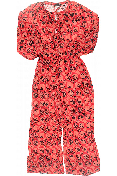 Weekday Dámský Overal Krátký Rukáv červený Květinový Vel. 40