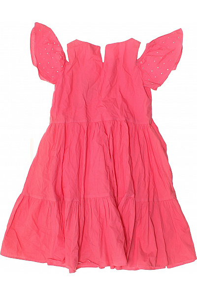 Monnalisa růžové bavlněné šaty s volánky a puntíky na ramínkách Vel. 128 | Monnalisa | obrázek 3