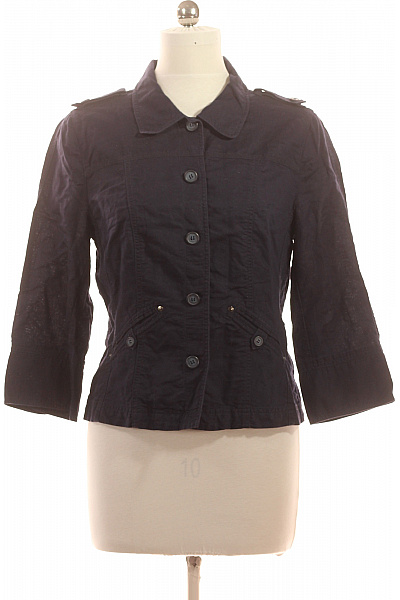 s.OLIVER Dámská lněná bunda modrá krátká vojenská Velikost 42 | s.OLIVER | obrázek 2