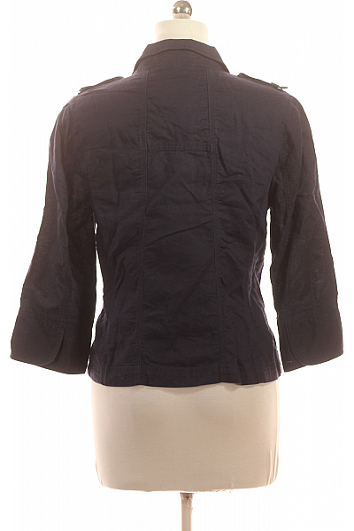 s.OLIVER Dámská lněná bunda modrá krátká vojenská Velikost 42 | s.OLIVER | obrázek 3